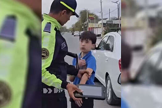 В Узбекистане на видео попало, как школьник за рулем Chevrolet грубил гаишникам