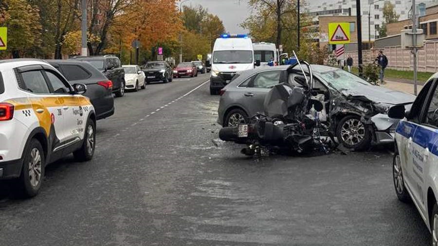 В Долгопрудном мотоциклист погиб в результате столкновения с автомобилем